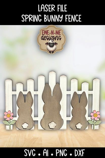 Spring Bunny Fence | Laser Cut SVG File