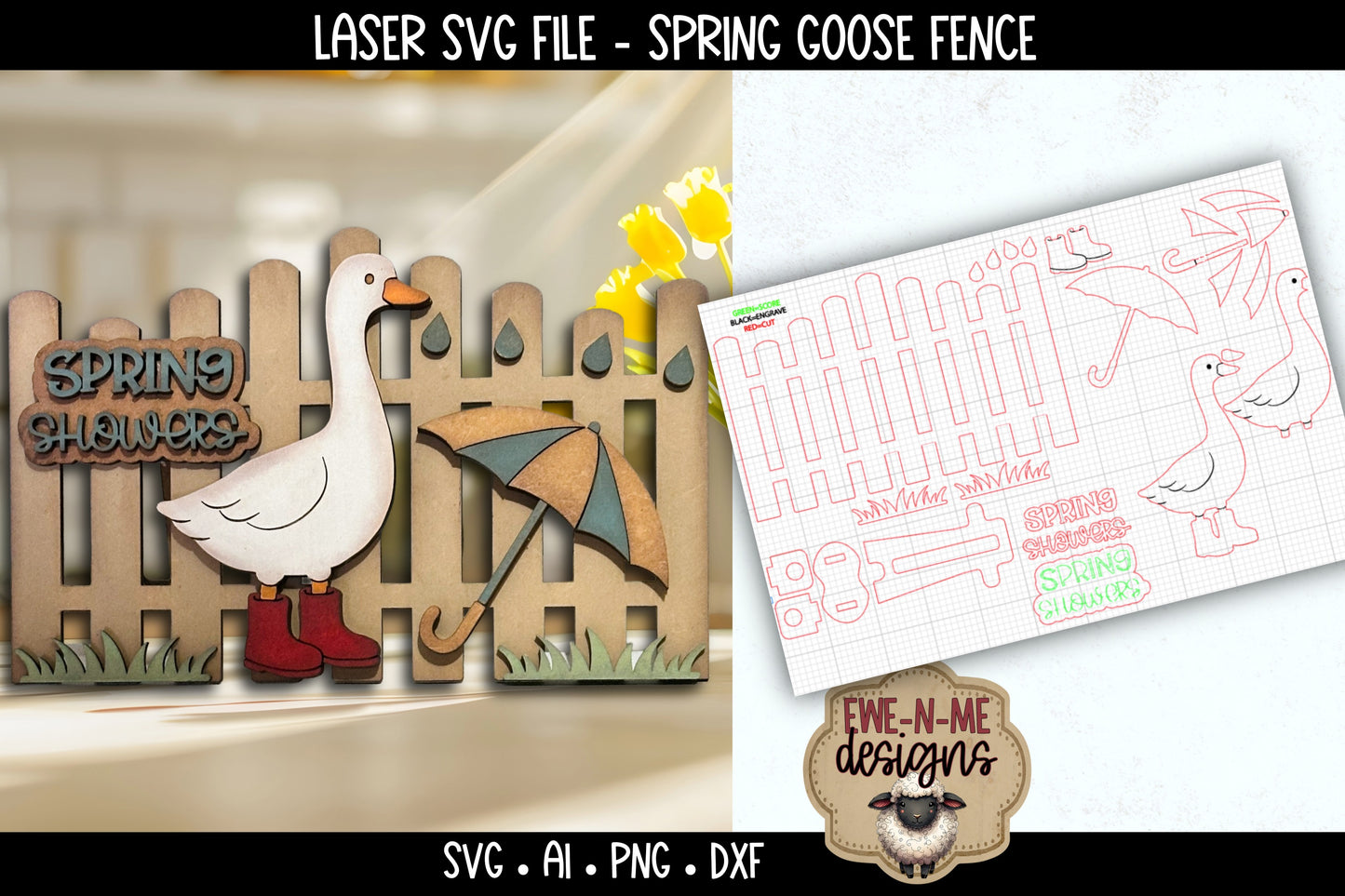 Spring Goose Fence | Laser Cut SVG File