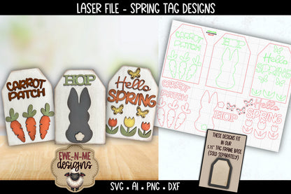 Spring Tag SVG Bundle For Interchangeable Tag Frame | Laser Cut SVG Files