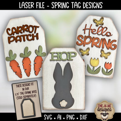 Spring Tag SVG Bundle For Interchangeable Tag Frame | Laser Cut SVG Files