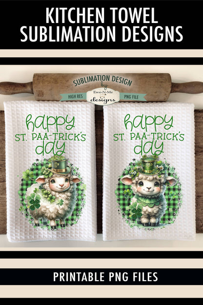 St Patricks Day Sheep - Kitchen Towel Sublimation Designs