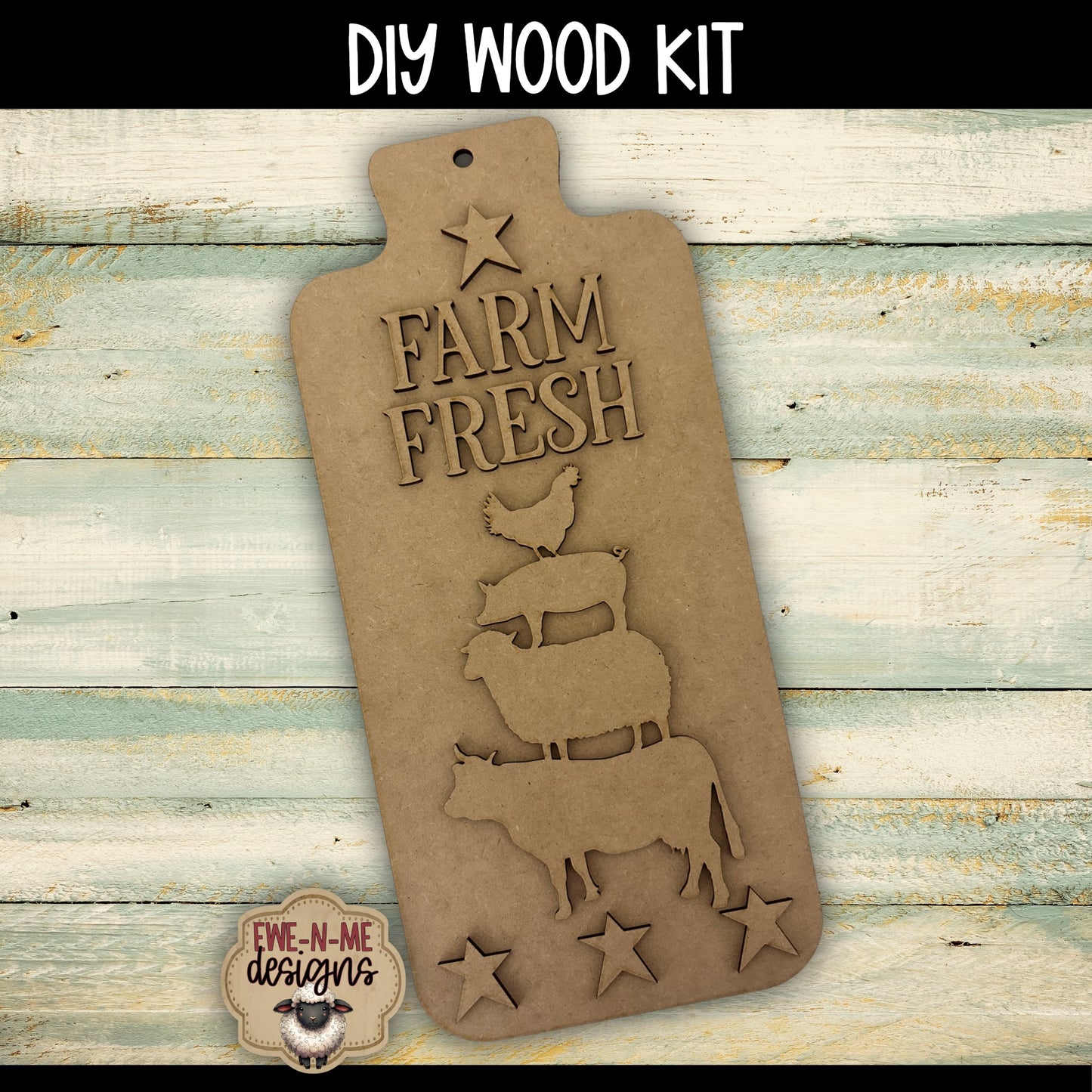 Stacked Farm Animal Sign | DIY WOOD KIT