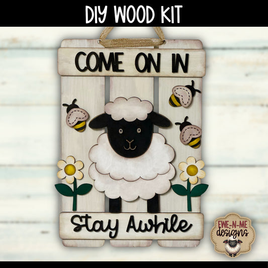 Come On In Sheep Sign | DIY WOOD KIT
