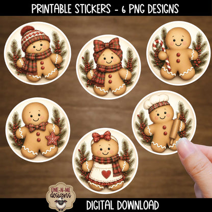 Gingerbread Ornament Bundle | Laser Cut SVG File + Printable PNG Files with Bonus Sticker Files (Copy)