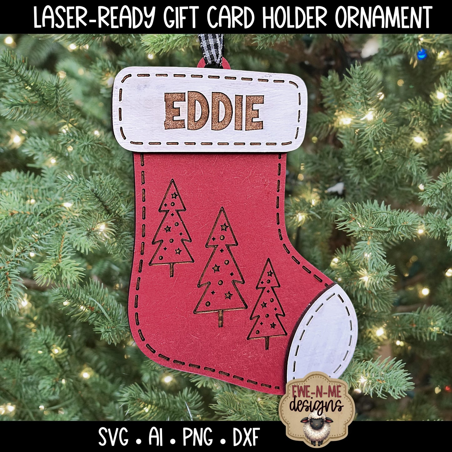 Stocking Ornament and Gift Card Holder | Laser Cut SVG