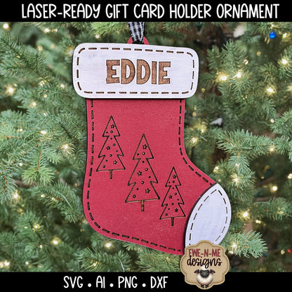 Stocking Ornament and Gift Card Holder | Laser Cut SVG