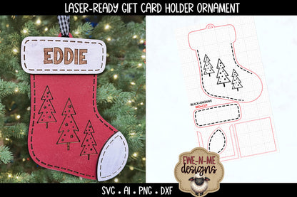 Stocking Ornament and Gift Card Holder | Laser Cut SVG