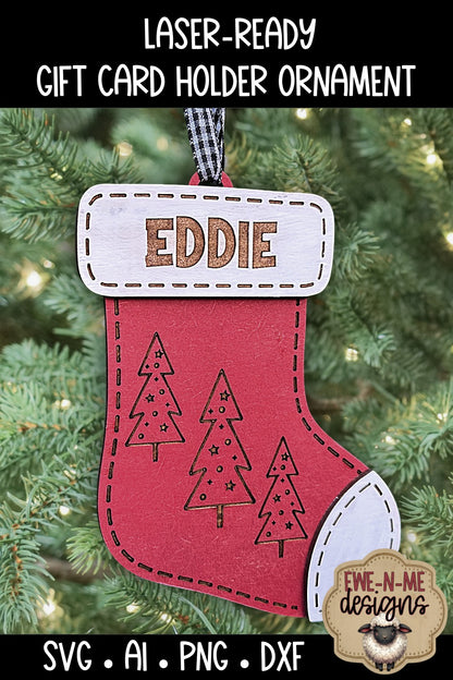 Stocking Ornament and Gift Card Holder | Laser Cut SVG