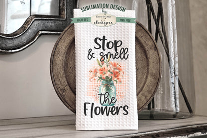 Assorted Flowers In Mason Jars - Bundle of 10 - Kitchen Towel Sublimation Designs