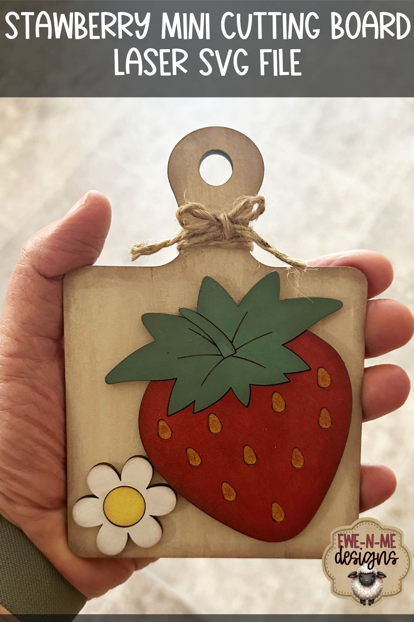 Strawberry Cutting Board Shelf Sitter | Laser Cut SVG File
