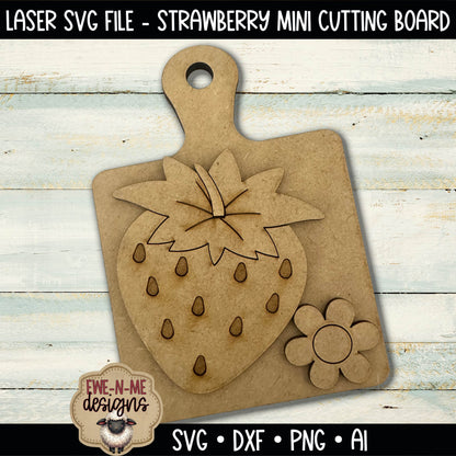 Strawberry Cutting Board Shelf Sitter | Laser Cut SVG File