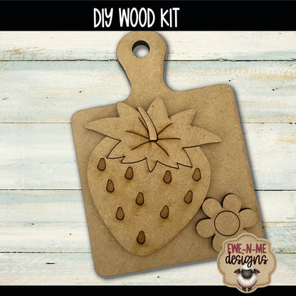 Strawberry Cutting Board Mini Sign | DIY WOOD KIT