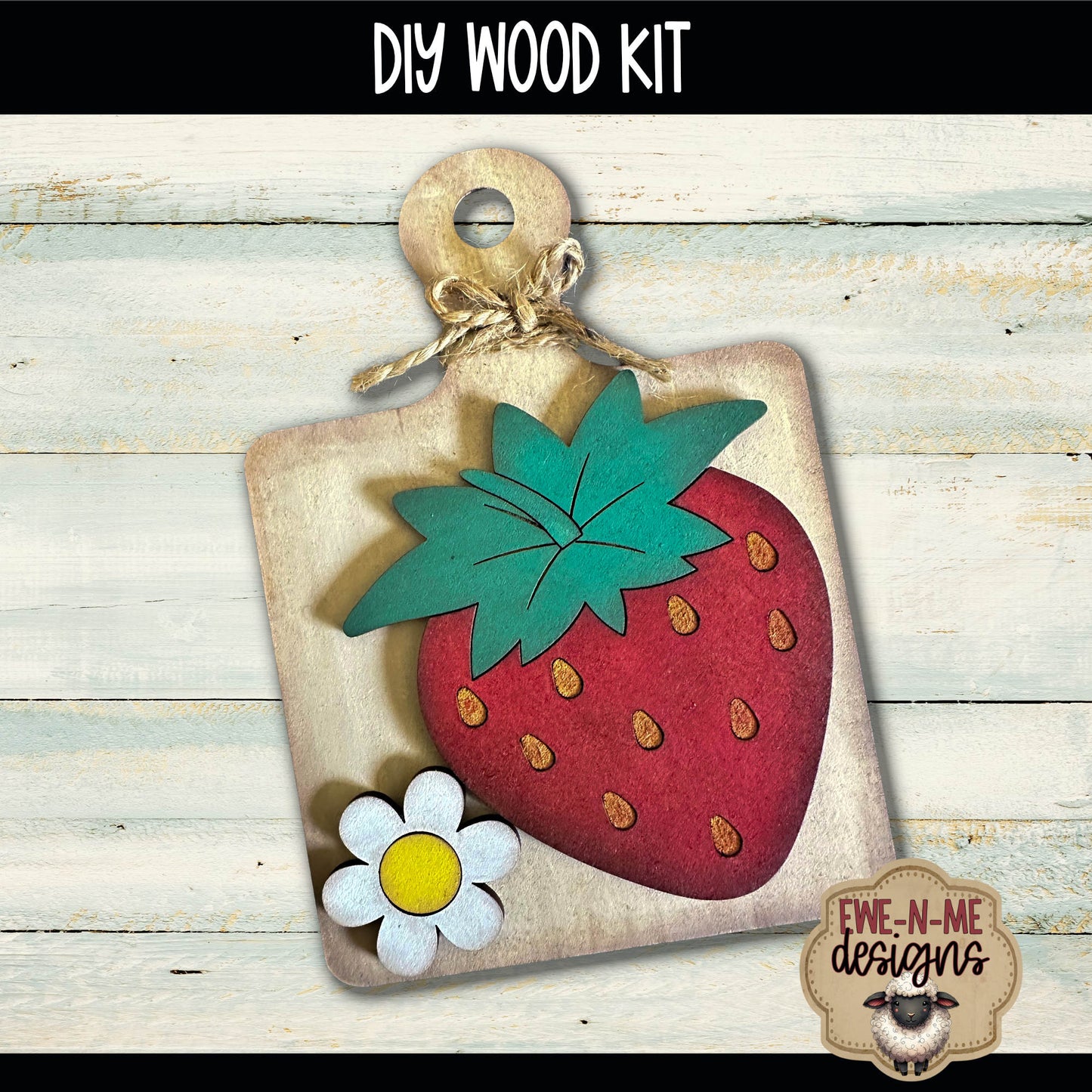 Strawberry Cutting Board Mini Sign | DIY WOOD KIT