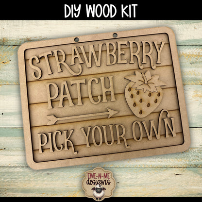 Strawberry Patch Shiplap Sign | DIY WOOD KIT