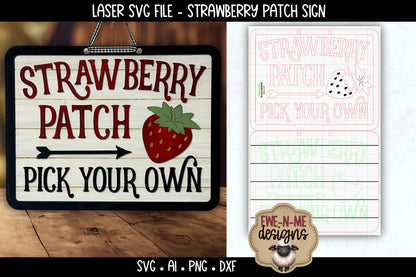 Strawberry Patch Sign | Laser Cut SVG File