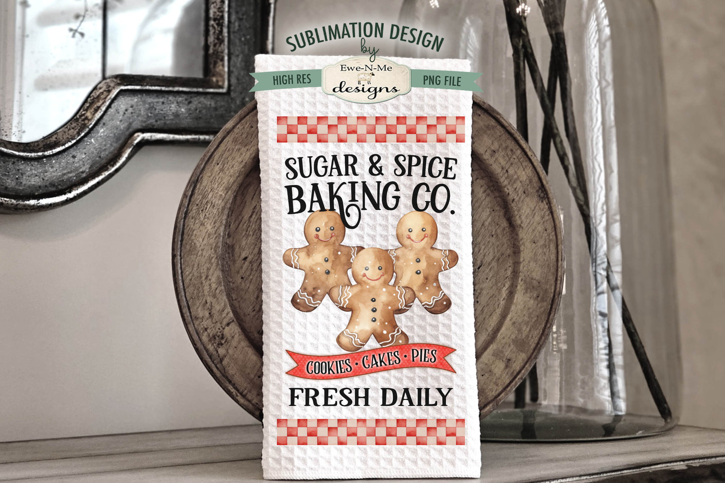 Sugar and Spice Cocoa, Baking Co - Kitchen Towel Sublimation Designs