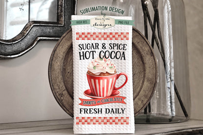 Sugar and Spice Cocoa, Baking Co - Kitchen Towel Sublimation Designs