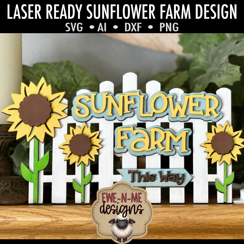Sunflower Farm Fence - Laser Cut SVG File