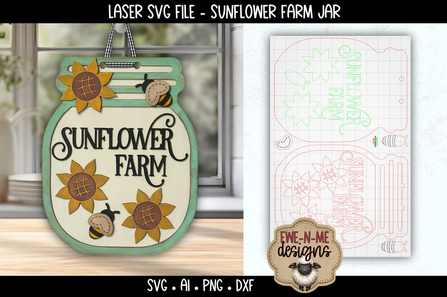 Sunflower Farm Sign | Laser Cut SVG File