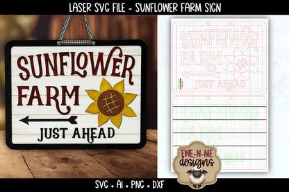 Sunflower Farm Sign | Laser Cut SVG File