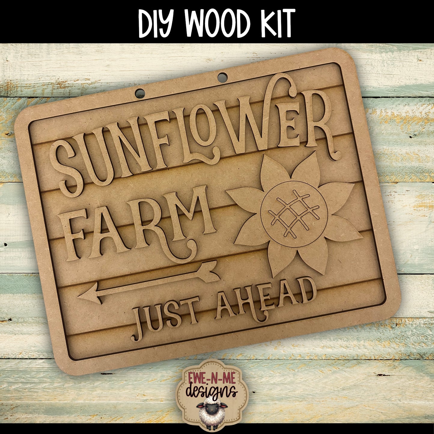 Sunflower Farm Shiplap Sign | DIY WOOD KIT