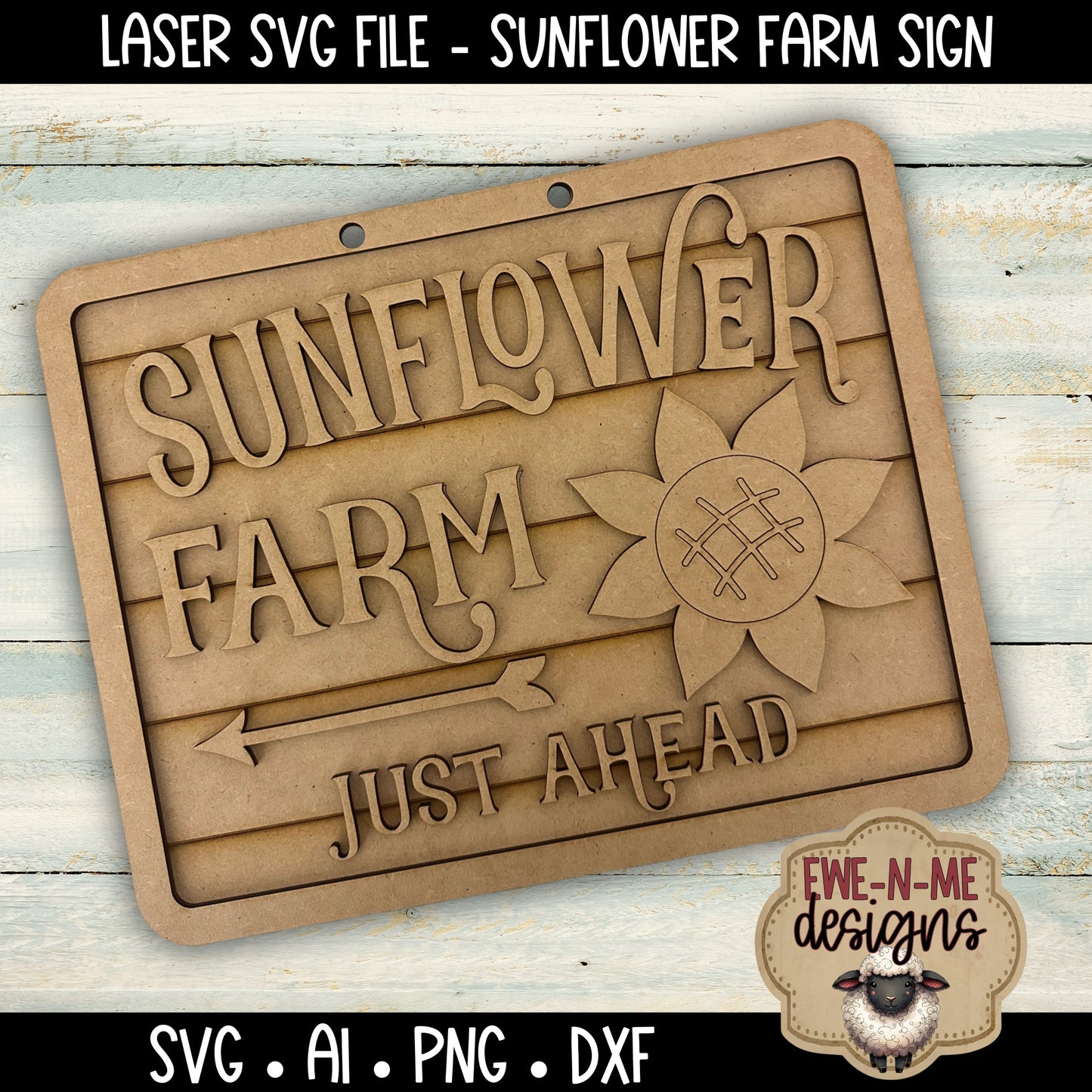 Sunflower Farm Sign | Laser Cut SVG File