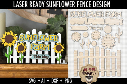 Sunflower Farm Fence - Laser Cut SVG File