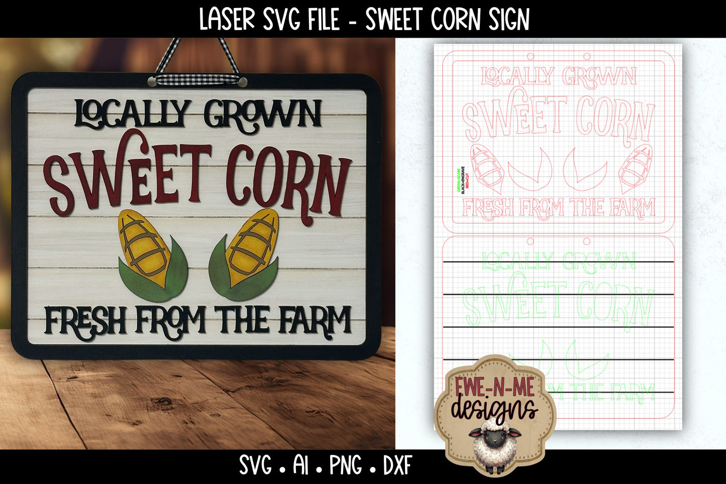 Sweet Corn Sign | Laser Cut SVG File