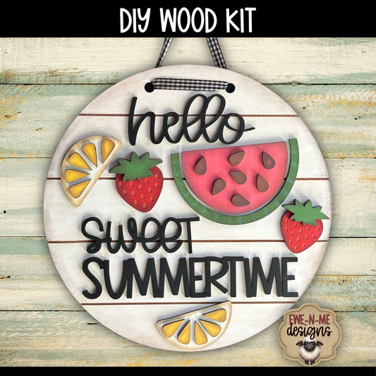 Sweet Summertime Round Sign | DIY WOOD KIT