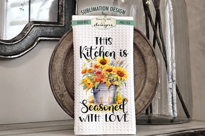 Rustic Flowers In Buckets - Bundle of 5 - Kitchen Towel Sublimation Designs