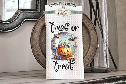 Pumpkin Moon Trick or Treat - Kitchen Towel Sublimation Designs