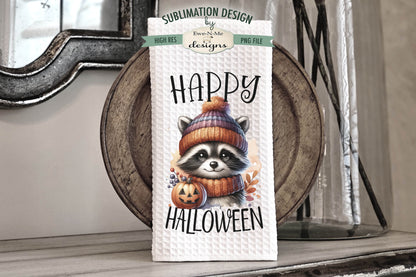 Halloween Raccoon - Kitchen Towel Sublimation Designs