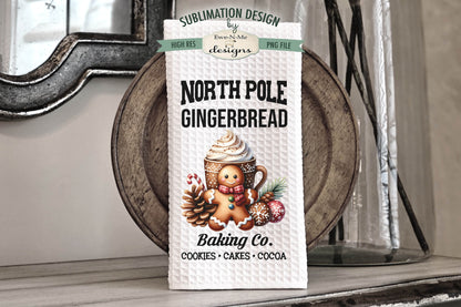 North Pole Gingerbread - Kitchen Towel Sublimation Designs