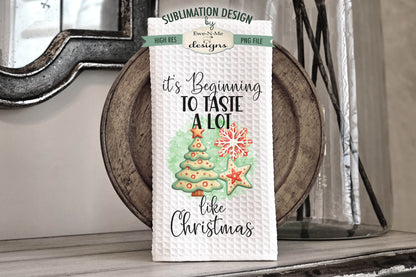 Christmas Cheer Cookies Green - Kitchen Towel Sublimation Designs