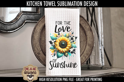Cow Print Sunflowers -  Kitchen Towel Sublimation Designs