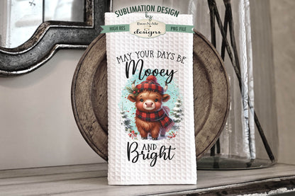 Christmas Mooey Highland Cows - Kitchen Towel Sublimation Designs