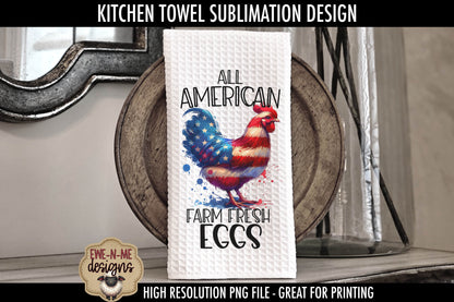 Patriotic Chickens - Kitchen Towel Sublimation Designs