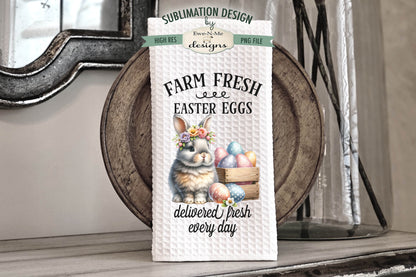 Cottontail Easter Eggs - Kitchen Towel Sublimation Designs