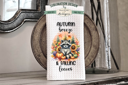 Fall Raccoons - Kitchen Towel Sublimation Designs