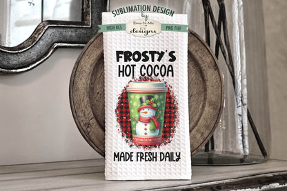 Snowman Hot Cocoa Cups - Kitchen Towel Sublimation Designs