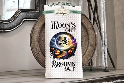 Halloween Witch Moon - Kitchen Towel Sublimation Designs