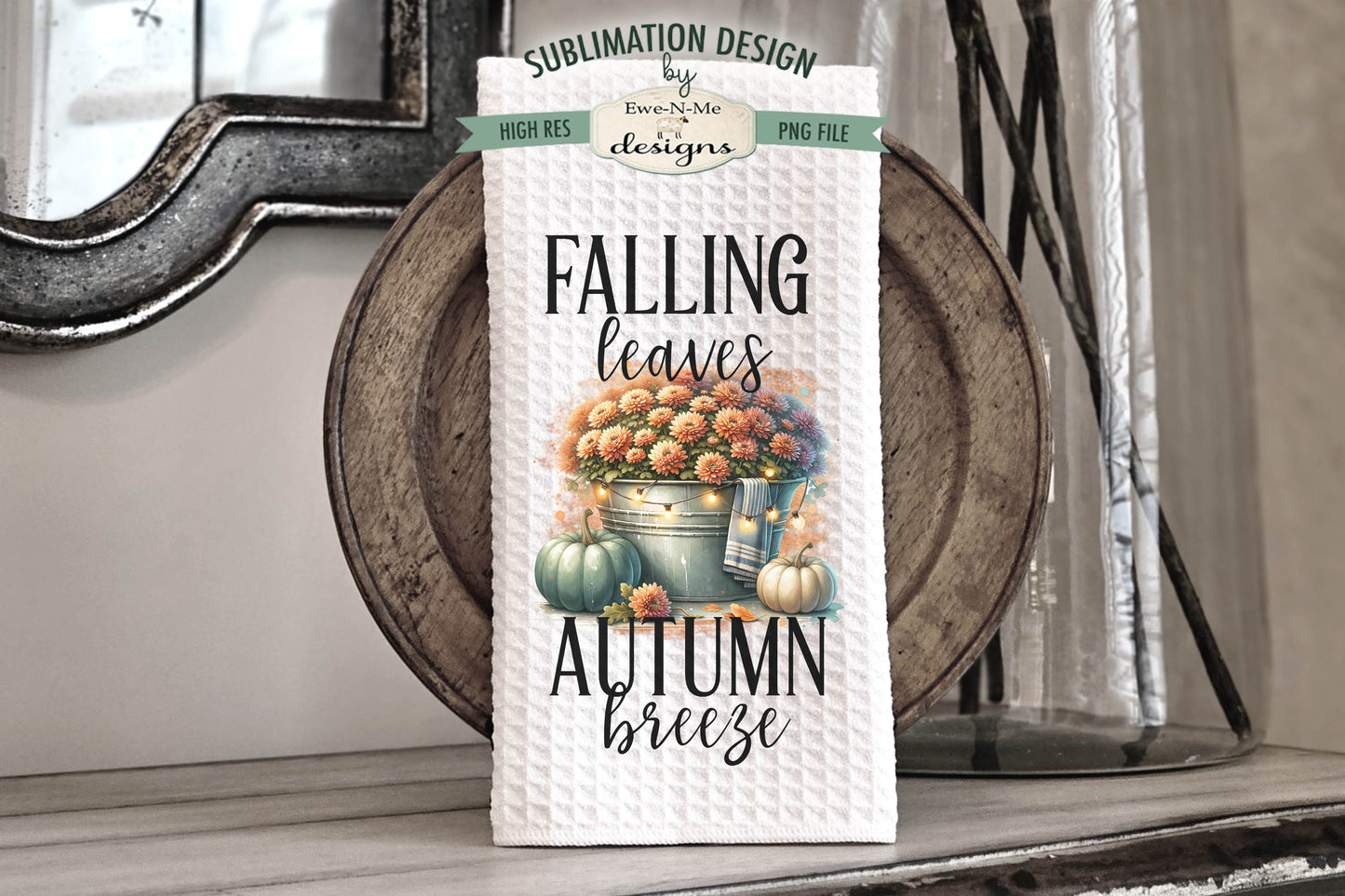 Fall Mums - Kitchen Towel Sublimation Designs