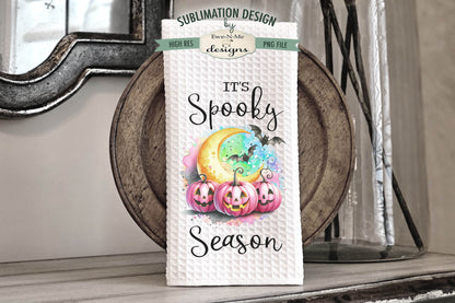 Pink Jack O Lanterns and Moons - Kitchen Towel Sublimation Designs