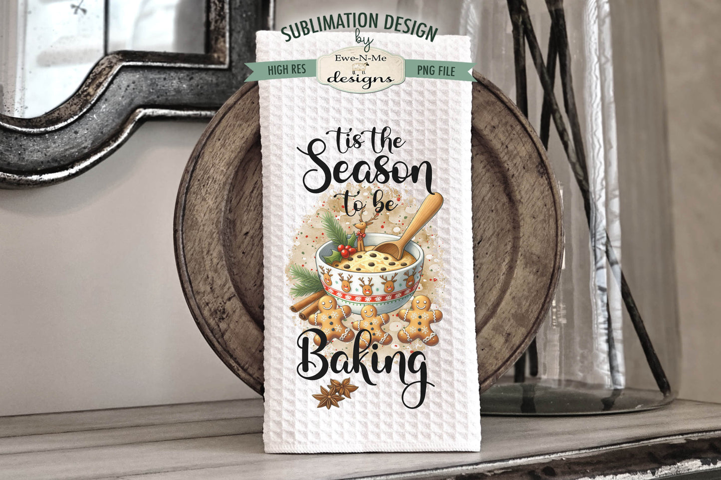 Christmas Baking - Kitchen Towel Sublimation Designs