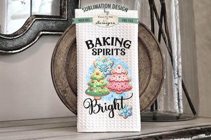 Christmas Cookie Baking Blue - Kitchen Towel Sublimation Designs