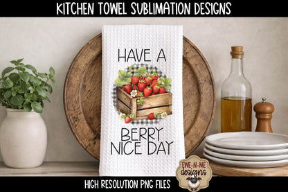 Strawberry Baskets - Kitchen Towel Sublimation Designs