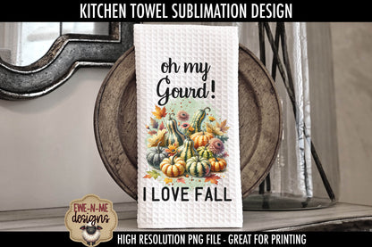 Watercolor Pumpkins & Gourds - Kitchen Towel Sublimation Designs