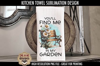 Garden Benches Daisy -  Kitchen Towel Sublimation Designs