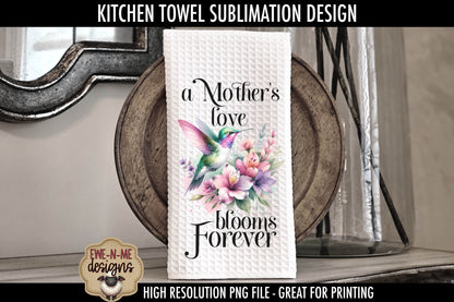 Mothers Day Hummingbird Flowers - Kitchen Towel Sublimation Designs