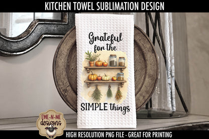 Fall Kitchen Shelves Pumpkins - Kitchen Towel Sublimation Designs